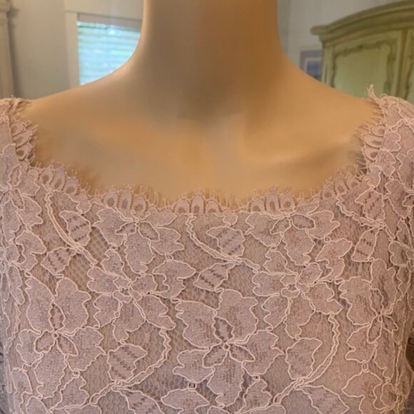 Diane von Furstenberg Mini Dress Zarita Lace beige-mauve; Size 8 - Picture 3 of 15